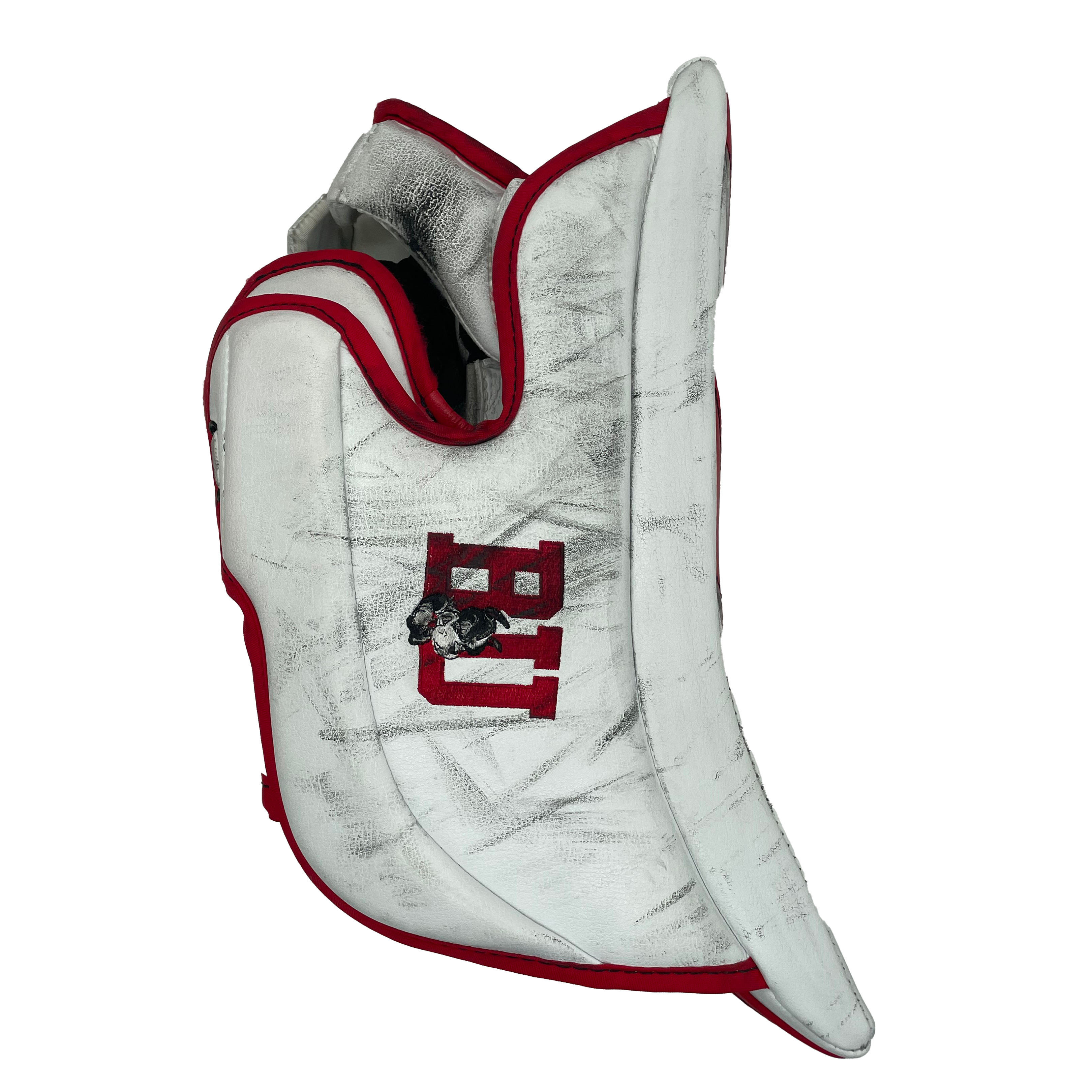 Vaughn Velocity V9 - Bloqueur de gardien de but Pro Stock d'occasion (blanc/rouge)